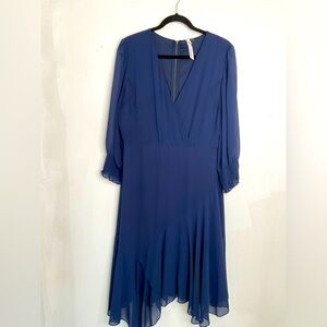 Romantic Navy Wrap Dress